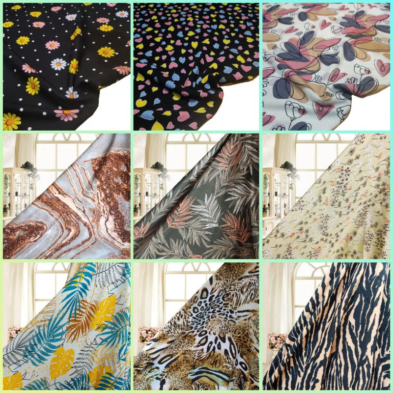Kain Katun Rayon Motif Viscose Premium (harga 0,5 meter)
