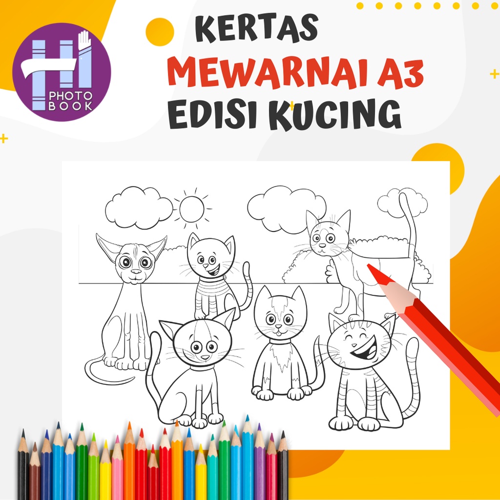 

lembar Kertas Mewarnai A3 (Tebal 100 gram ) tema kucing