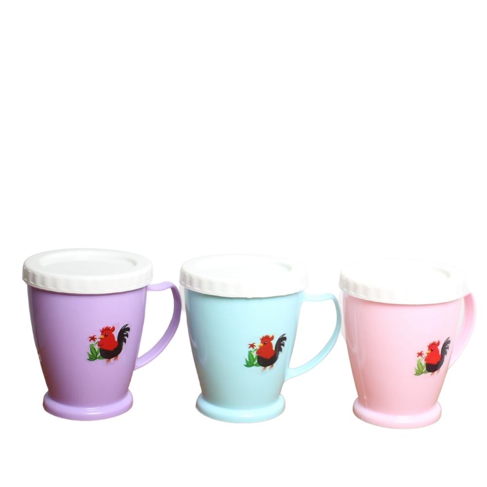Gelas Mug Tutup Drat Beautiful Cap Ayam - Bisa Pilih Warna