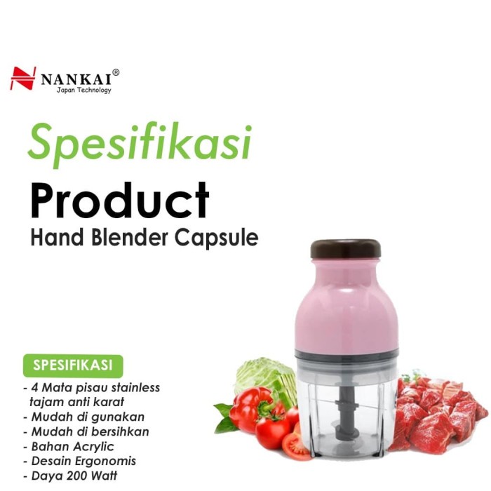 Hand Blender Capsul / Blender Capsul Press Serbaguna Nankai