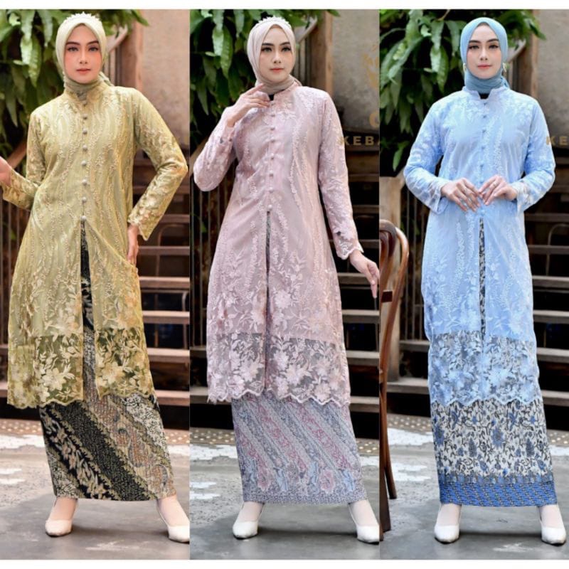 kebaya tunik busui kancing seribu kebaya tunik modern kebaya tunik bordir kebaya tulle premium