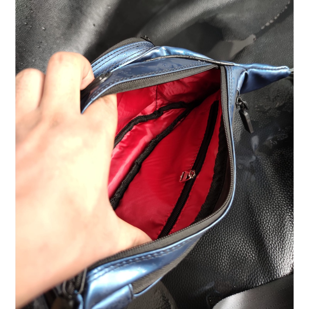 Waistbag Tas Pinggang Premium Anti Air 7 Ruang Polo Amstar Bahan Ballon Tebal Waterproof Tas Selempang Bahu Tas Pria Anti Air