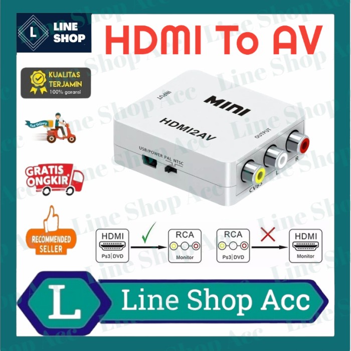 Converter HDMI To AV RCA / HDMI2AV / Mini HDMI2AV