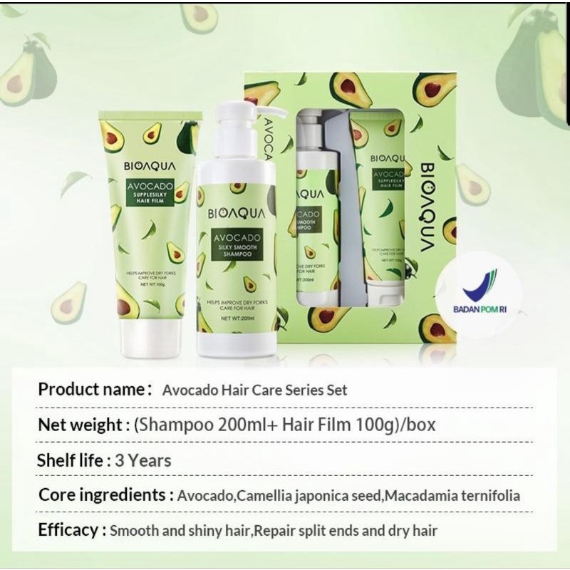 [BPOM] BIOAQUA Bio Aqua Avocado Hair Care Series Set 200ml + 100g