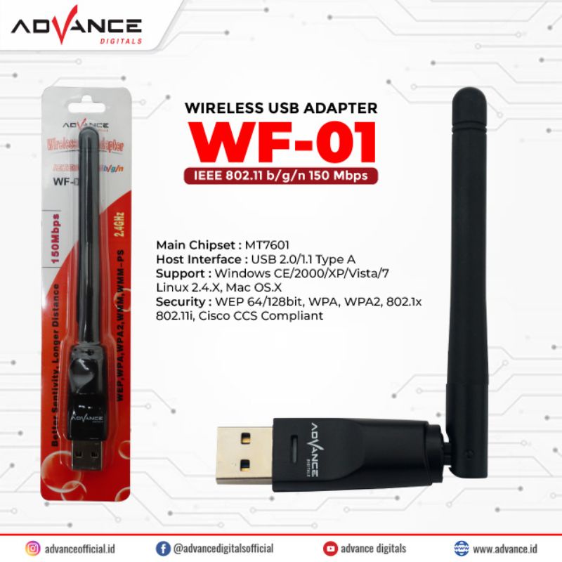 Antena Wifi Advance WF 01 TV Digital Antena STB Universal