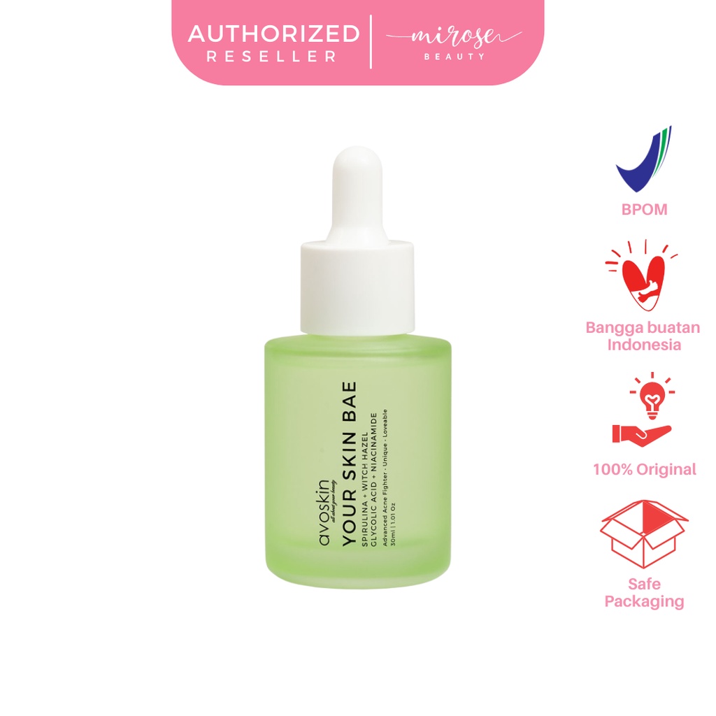 Avoskin Your Skin Bae Serum Spirulina + Witch Hazel + Glycolic Acid + Niacinamide (30 ml)