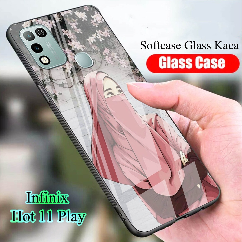 Softcase Glass Kaca for INFINIX HOT 11 PLAY - Case Handphone  INFINIX HOT 11 PLAY [T21]