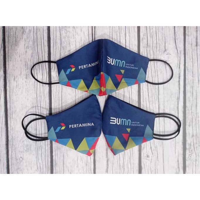 Masker Pertamina BUMN / Masker BUMN Pertamina Design Printing Surabaya t-pancawarnaprint Segera Dapa