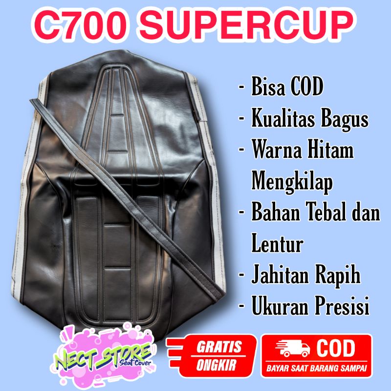 Sarung Kulit Cover Jok Motor Honda C700 Supercup Supercub Bahan Tebal Murah
