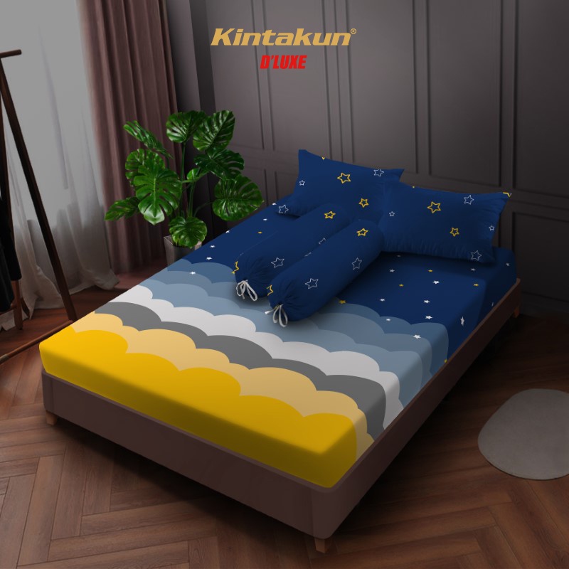 Kintakun Sprei Flat 160 / 180 / 200 Azura Dluxe Microtex 20cm Biru