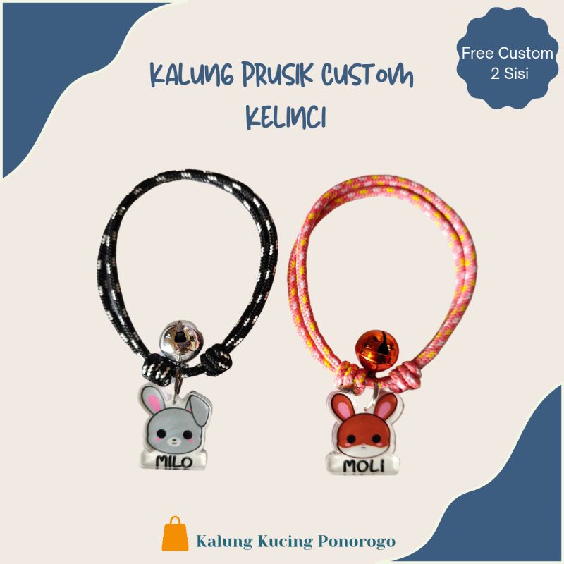 KALUNG KELINCI CUSTOM NAMA TALI PRUSIK