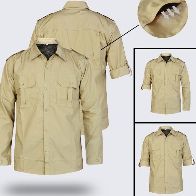 KEMEJA PDL LAPANGAN OUTDOR KEMEJA KERJA LENGAN PANJANG - Abu-abu, S