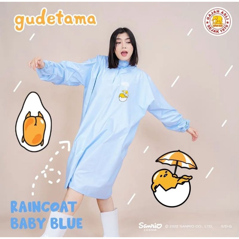 Jas hujan poncho rainsuit gudetama elephantbrand