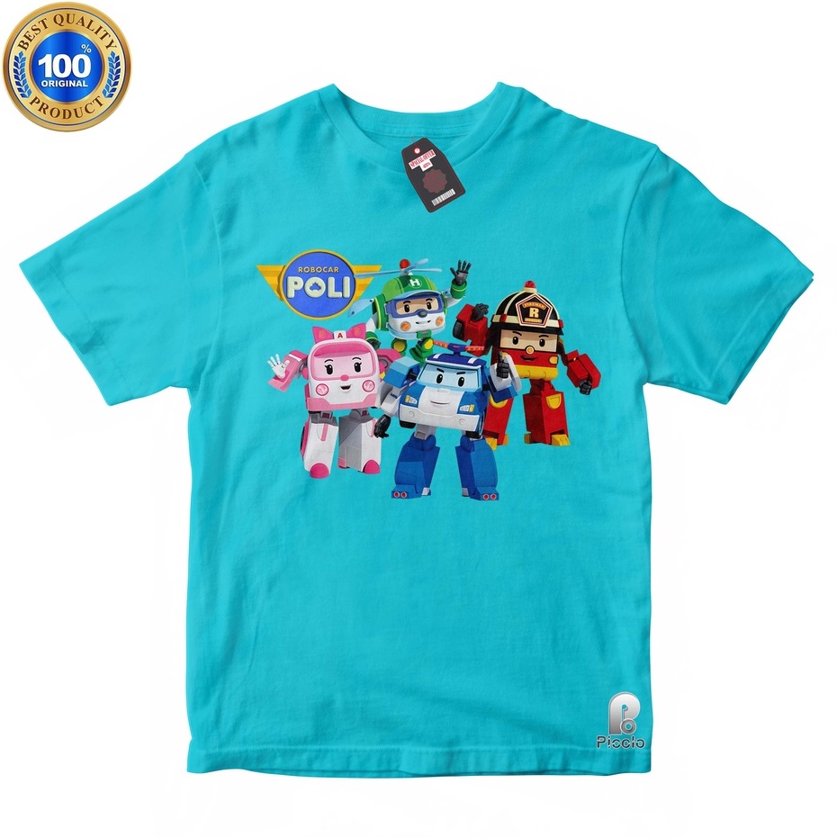 BAJU ANAK KAOS ATASAN ANAK ROBOCAR POLI BAHAN COTTUN Unisex