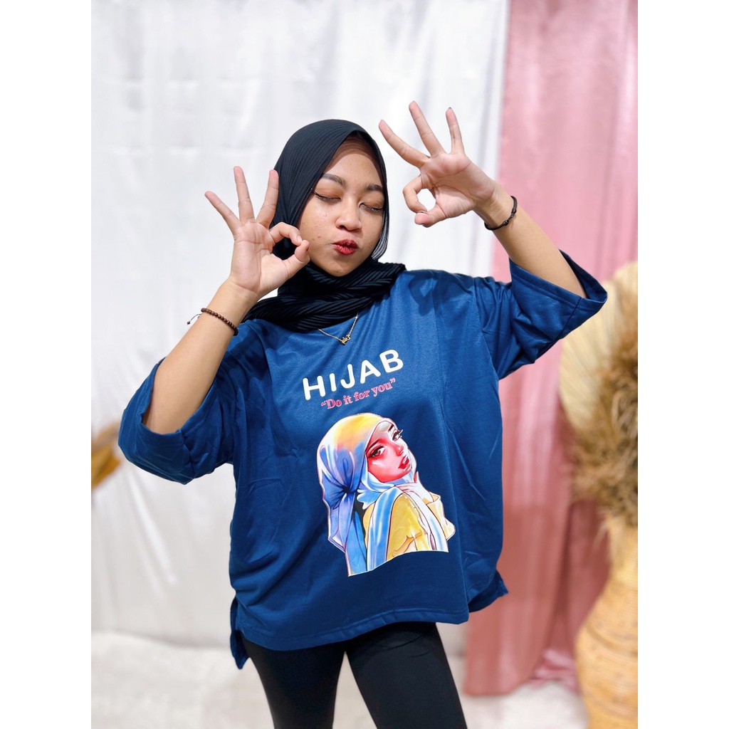 KAOS OVERSIZE HIJAB GIRL / ATASAN KAOS JUMBO XXXL / ATASAN OVERSIZE BIGSIZE