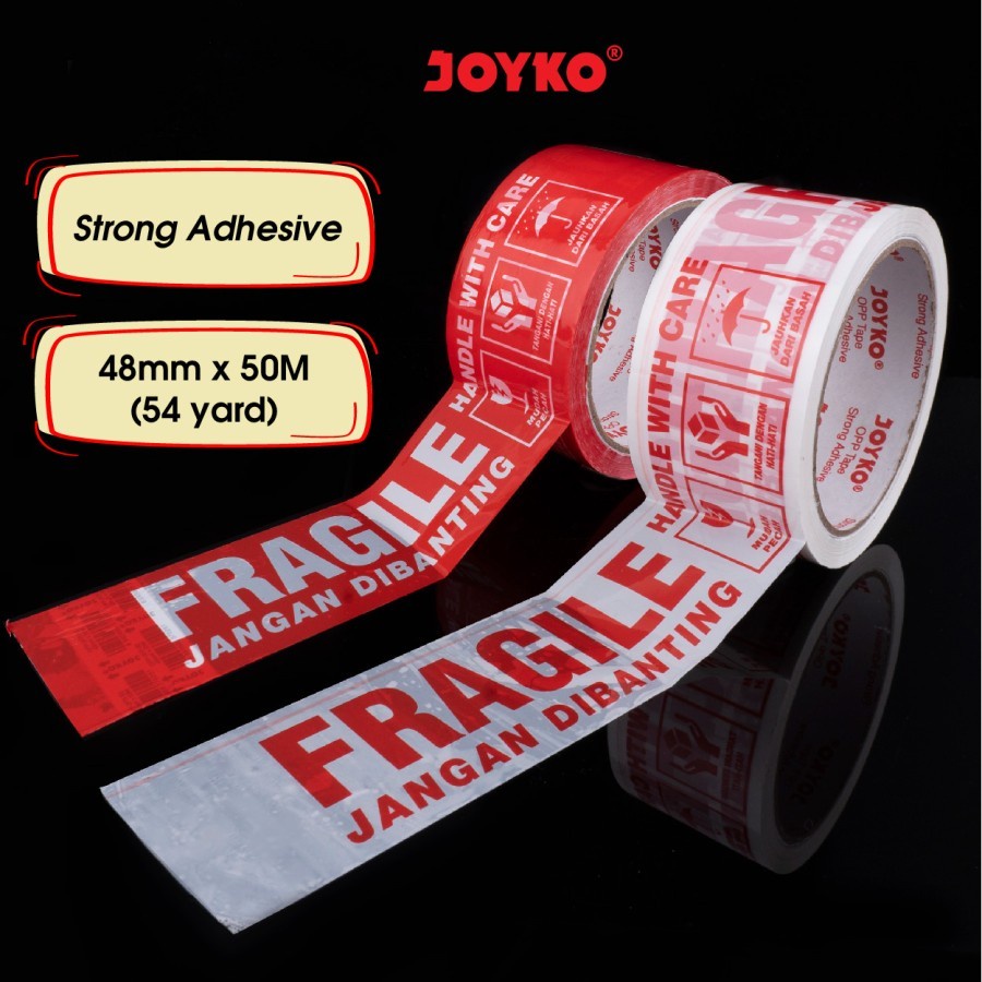 

Joyko Lakban FRAGILE OPP-3FR-50 (Merah) & OPP-4FR-50 (Putih)