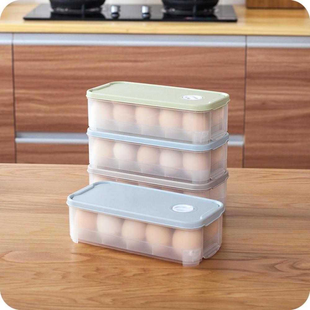 R-FLOWER Sealing Storage Box Portable Stackable Cartons Kulkas Fresh Storage Organizer Eggs Tray Keranjang Telur