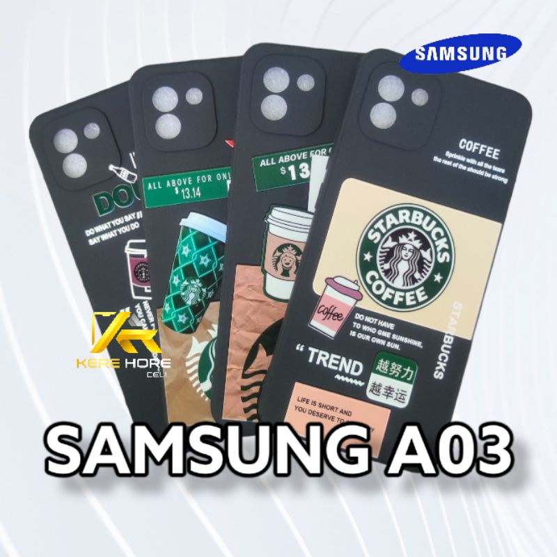 CASE SAMSUNG A03 SQUARE EDGE SOFTCASE STARBUCKS SAMSUNG A03