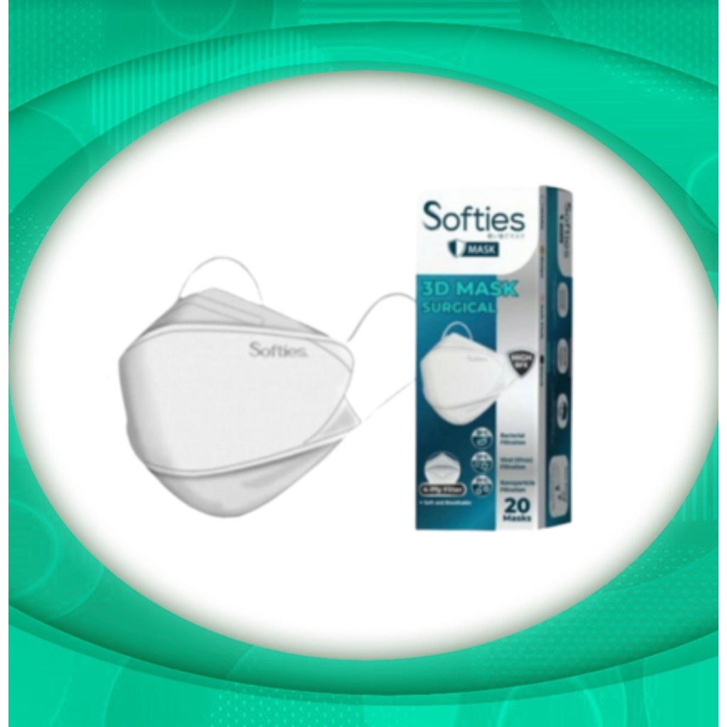 Softies Masker KF94 3D Mask 4 Ply per Box isi 20