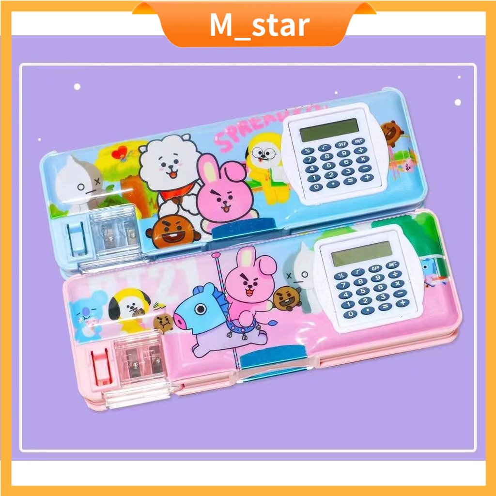 

Kotak Pensil Magnet Karakter + Kalkulator / Tempat Pensil Calculator/Pencil Case Kaleng