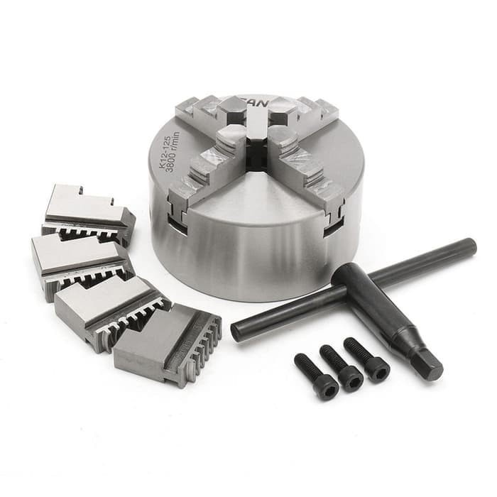 Chuck Bubut 6" 4 Jaw K12-160 Catok Kepala Bubut 6 Inch 4 Kaki