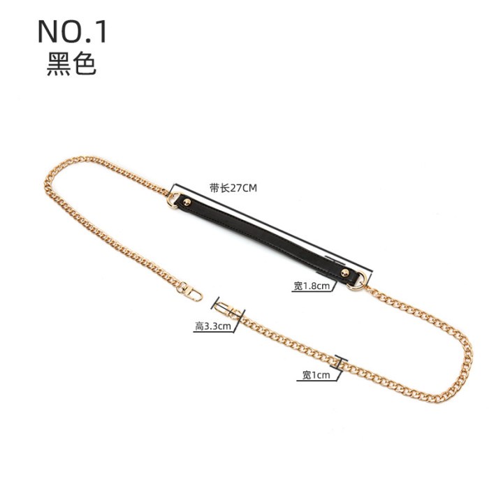 Aida Chain Leather bag strap / tali tas rantai mixed kulit / tali tas rantai/ tali tas kulit