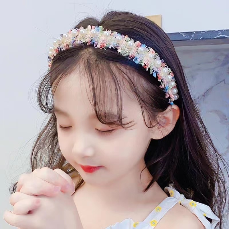 Bando Bunga Mutiara Anak Perempuan Colorful Fashion Wanita