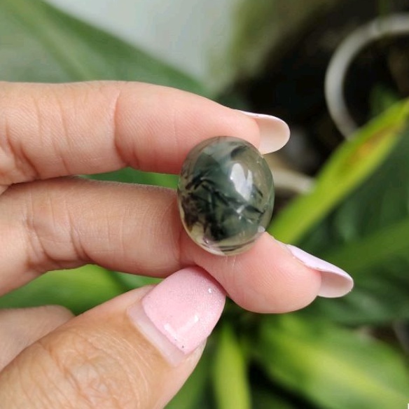 Batu Natural Kecubung rambut (D) - Natural Rutilated Quartz