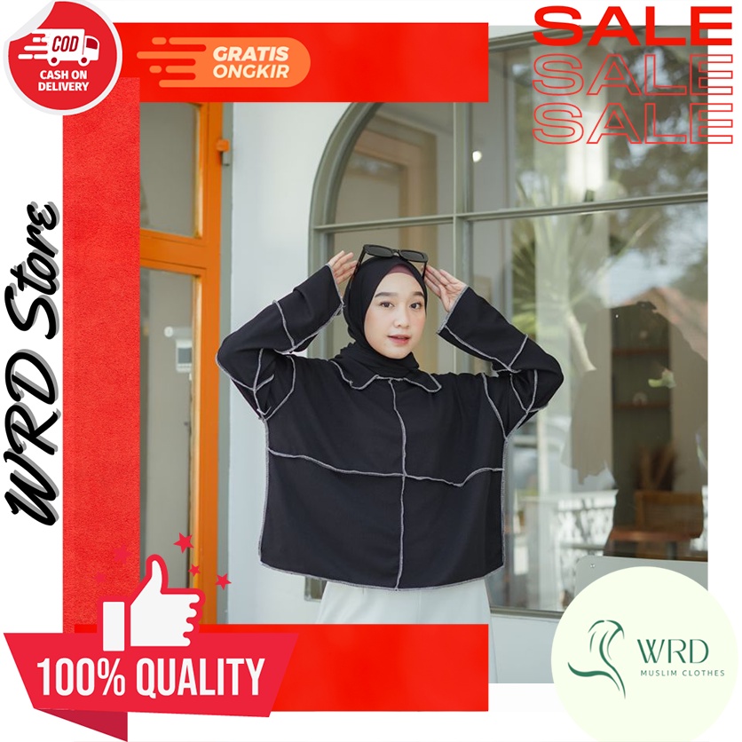Baju Blouse Blus Wanita Oversize Model Jahitan Terbalik Korean style Kekinian Termurah WR 57