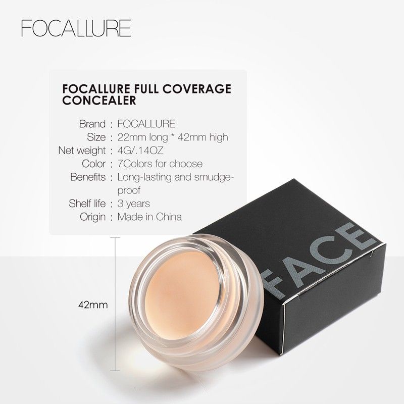 ⭐BAGUS⭐ [BPOM] FOCALLURE Big Cover | Full Coverage Concealer FA58 | Palette | Concealer Cream | Waterproof |
