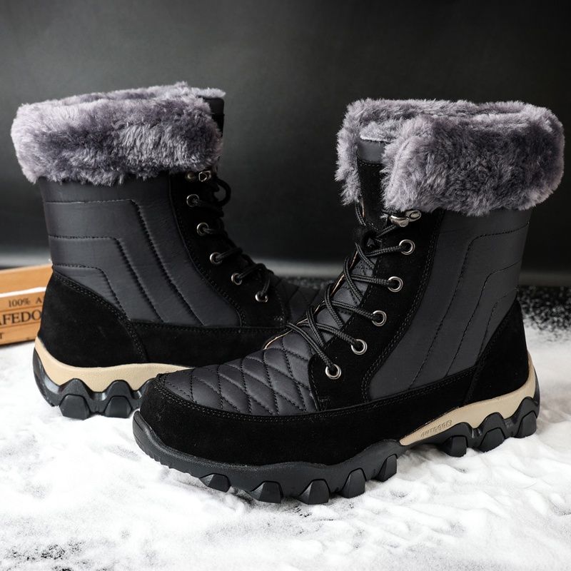 Import Premium Sepatu Pria Musim Dingin Winter Snow Boots Tinggi Hiking Bulu Cowok Dewasa Sepatu Kerja Touring Mendaki Non Slip 227
