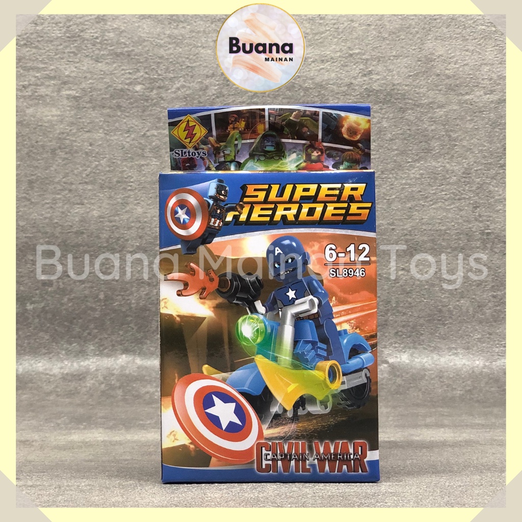 BRICK SLTOYS KARAKTER SUPER HEROES MOTOR MAINAN EDUKASI ANAK COWO CEWE BRICKS PAHLAWAN BLOCK 8946