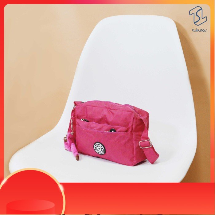 Tas Selempang KIPLING Ukuran Kecil Fashion Bahan Import Tukutas- DN71 - Pink