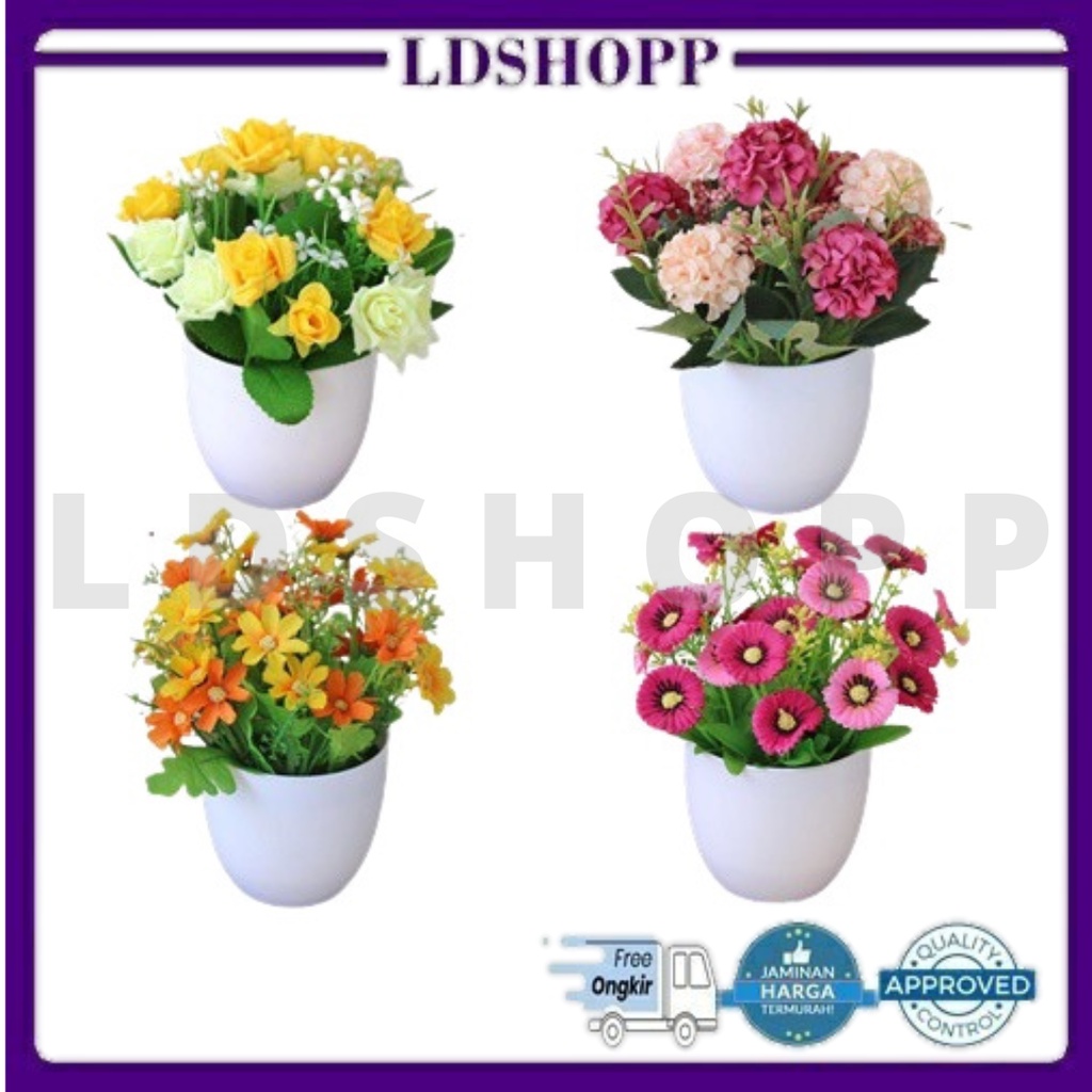 LDS POT19-22 TANAMAN BUNGA PLASTIK DEKORASI RUMAH TANAMAN HIAS IMPORT MURAH