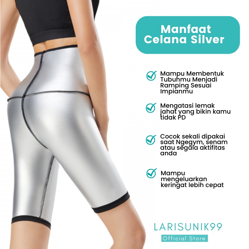 Celana Leging Lejing Legging Olahraga Wanita Senam Gym Lari Legging Sport Sauna Yoga Fitness Workout Pelangsing Paha Membakar Lemak Bawahan Olahraga Pembakar Lemak Paha dan Betis Celana Full Siver Sepaha Import Premium Original