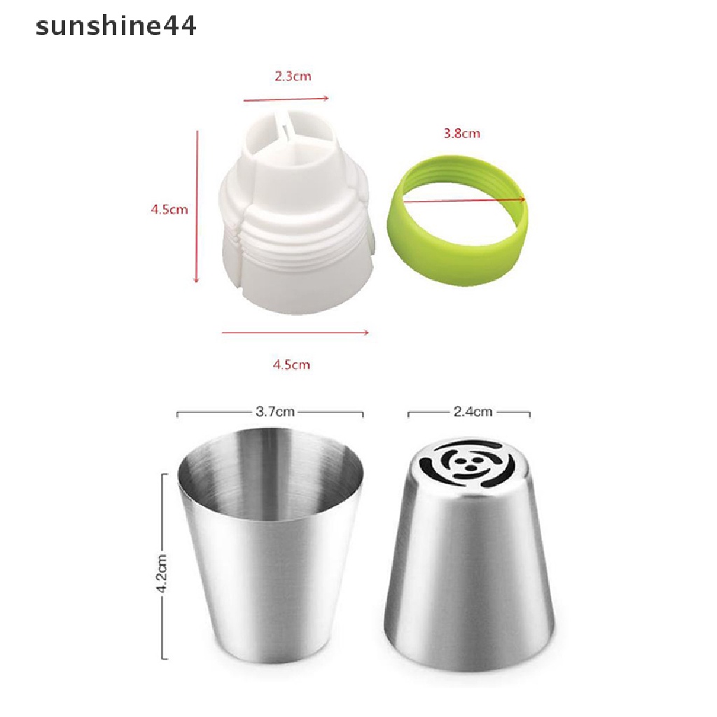 Sunshine 14pcs / Set Spuit Piping Rusia Bentuk Tulip Bahan Stainless Steel Untuk Dekorasi Kue