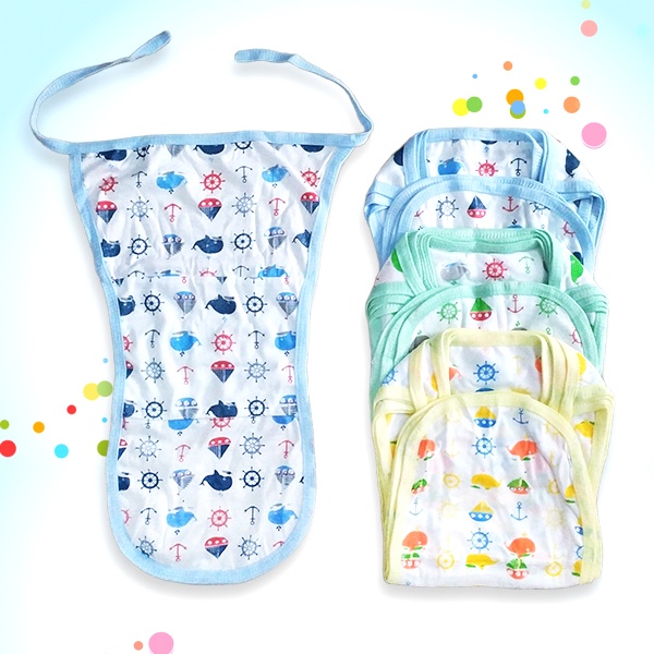 12pc Popok Kain Tali Bayi Newborn Single Double Kain &amp; Full Print Termurah