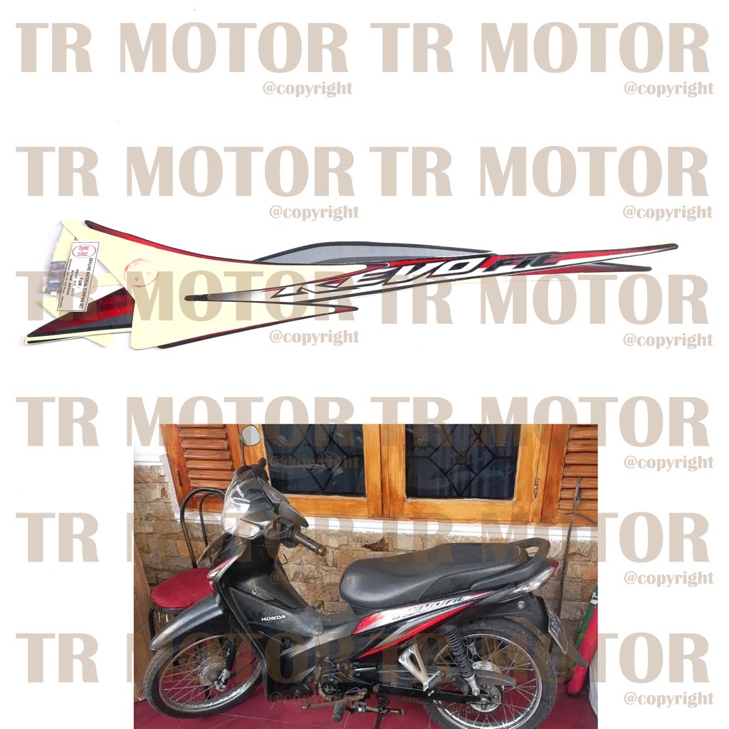 Stiker Motor Revo Fit 2013 Sticker Striping Lis Full Set Motor