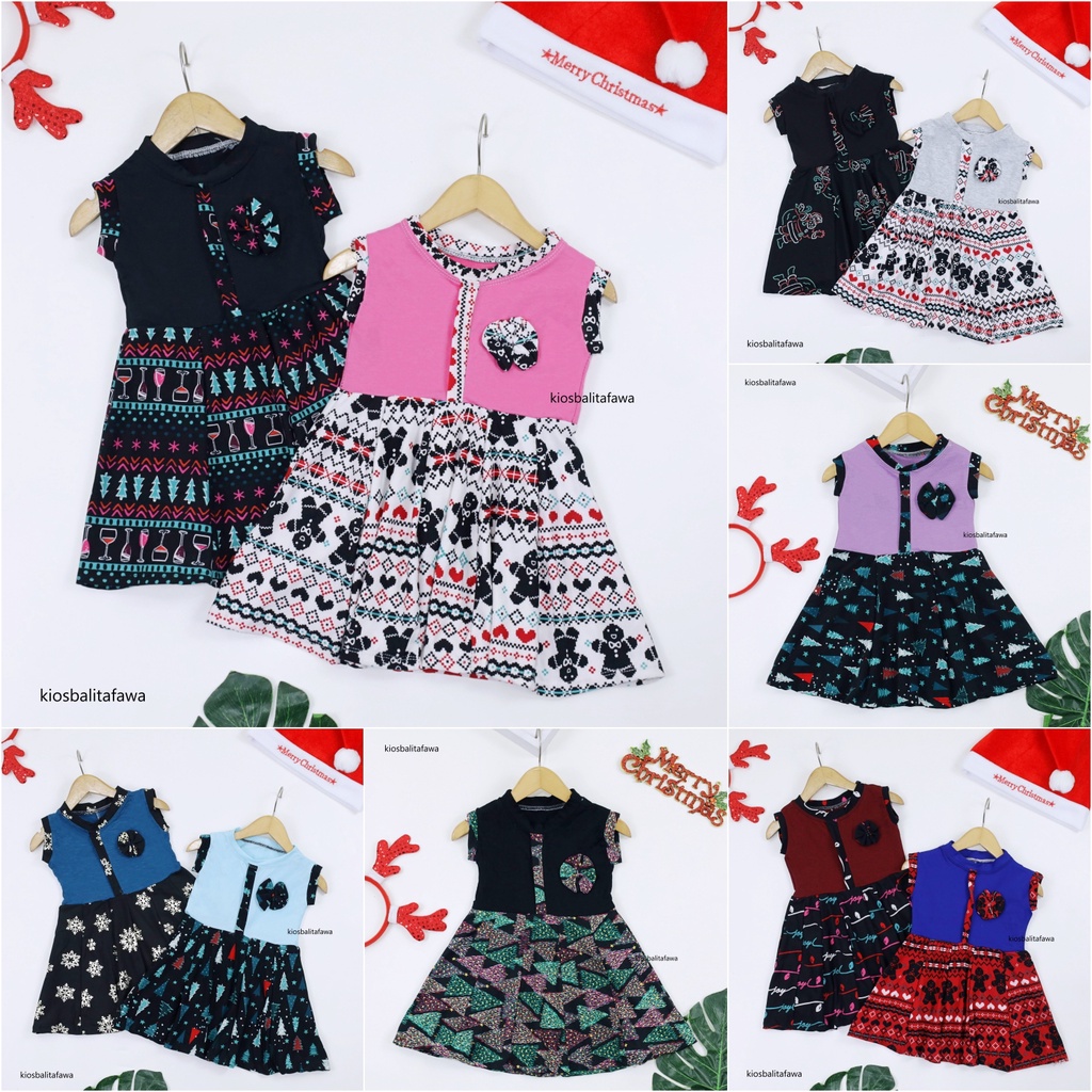 Dress Bilqis uk 1-2 Tahun / Dres Yukensi Murah Grosir Baju Anak Perempuan Harian Gaun Pesta Pakaian