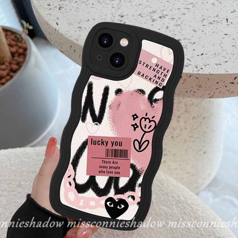 Soft Case TPU Motif Graffiti Hati Untuk iPhone 11 12 13 14 Pro MAX 7 8 6 6s Plus XR 14 Plus X XS MAX SE 2020