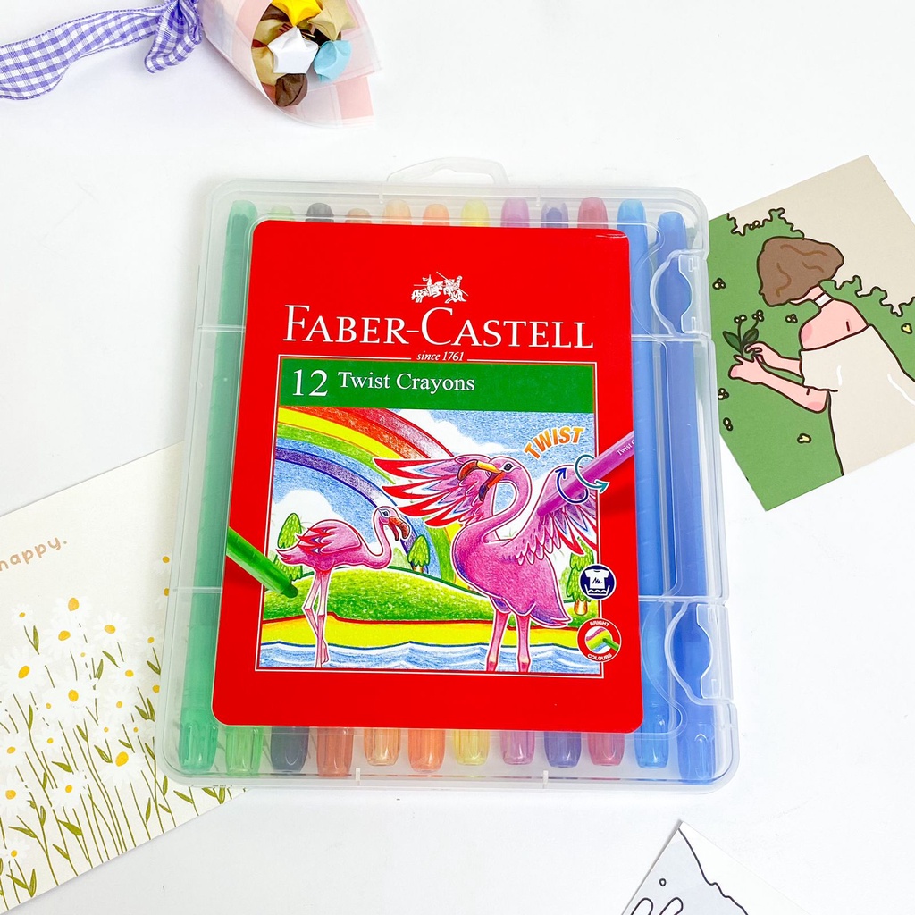 

TWIST CRAYON FABER CASTELL 12 PCS / KRAYON WARNA WARNI ALAT LUKIS GAMBAR ART PAINTING DRAWING