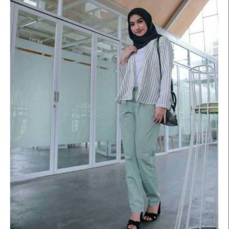 CELANA BAGGY PANTS PREMIUM CELANA KERJA BELAKANG KARET