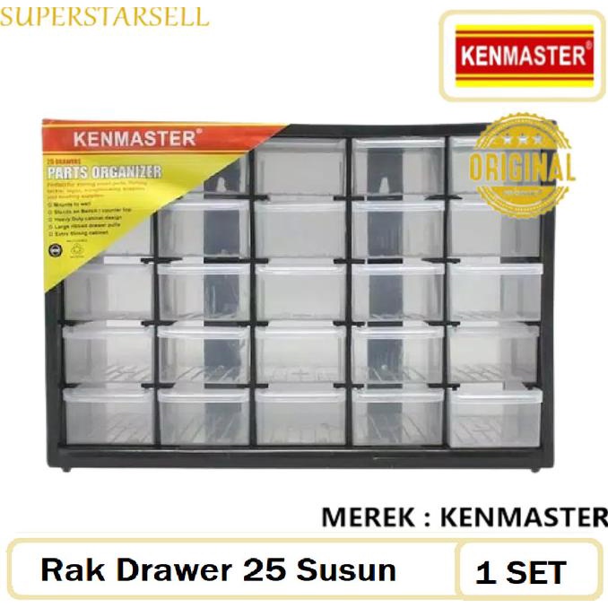 Kotak Plastik Kenmaster Rak Drawer 25 Susun Laci 25Slot Rak Susun 25 S