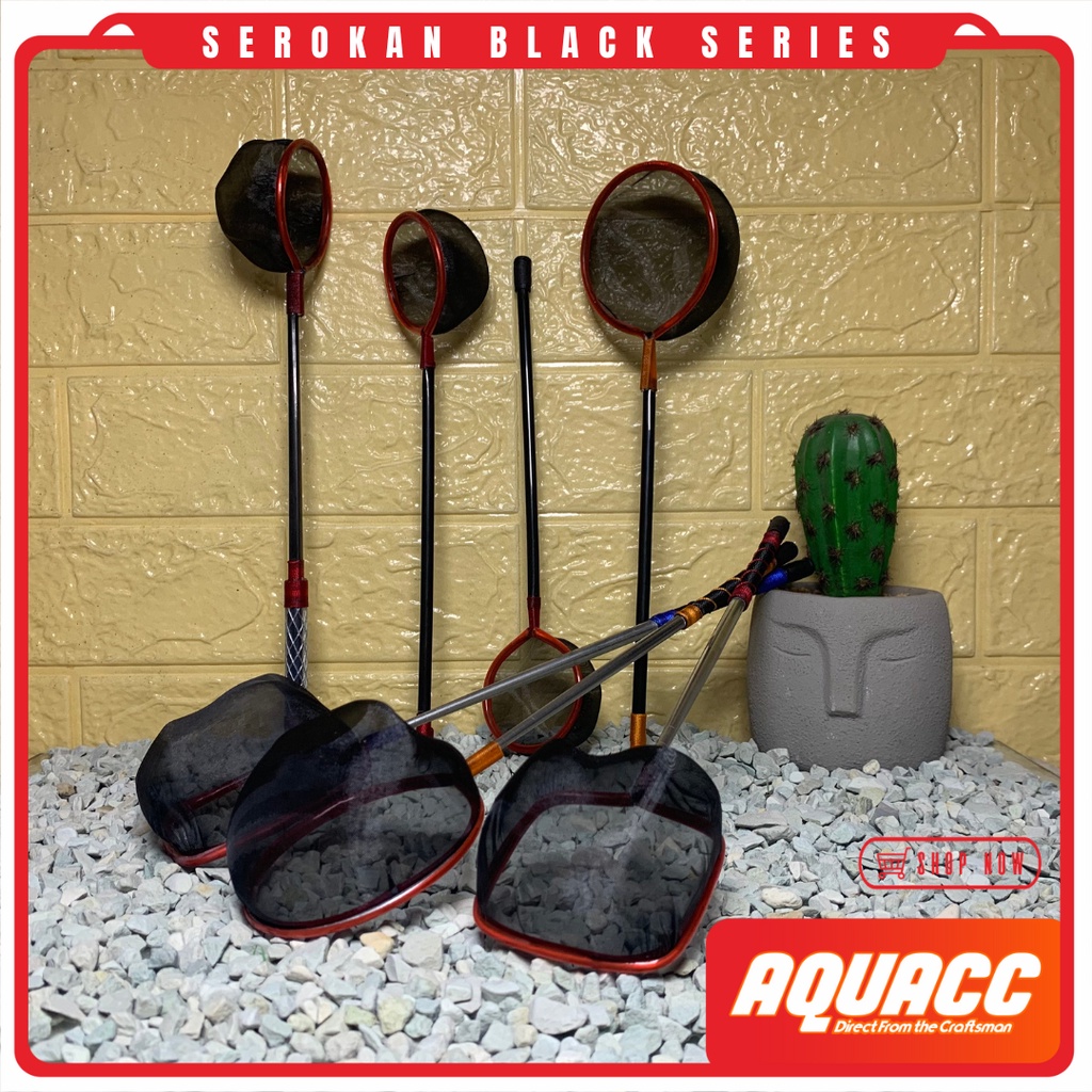 Serokan Ikan Cupang BLACK Series Mental Stick Seser Saringan Sauk Kutir Cangkang Artemia