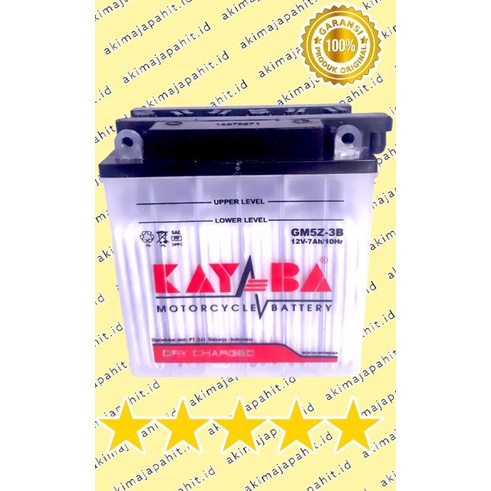 Aki Basah Baru GM5Z-3B  KAYABA 12 Volt, 7 Ampere Cocok Grand, Prima, Legenda, Mega Pro old, Vega, Ju