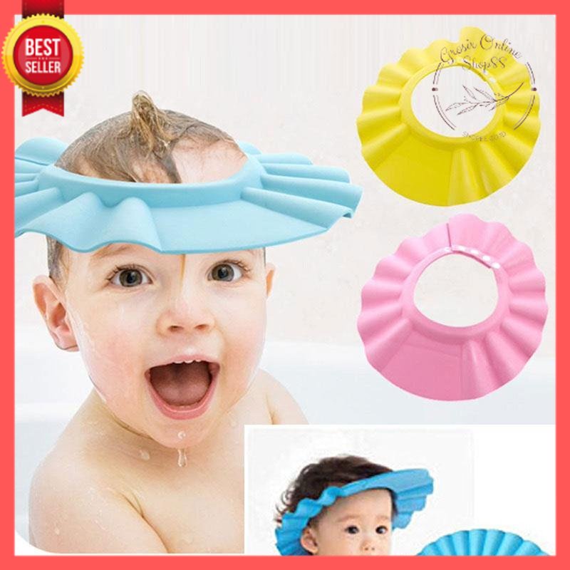 GOS - C213 - Penutup Kepala Bayi Shower Cap /  Topi Keramas Mandi Bayi Anak Pelindung Mata