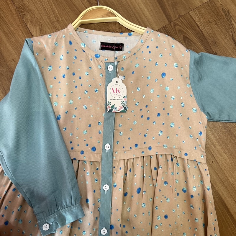 TUNIK COUPLE IBU DAN ANAK TUNIK KOMBINASI POLOS MOTIF KOKA TUNIK