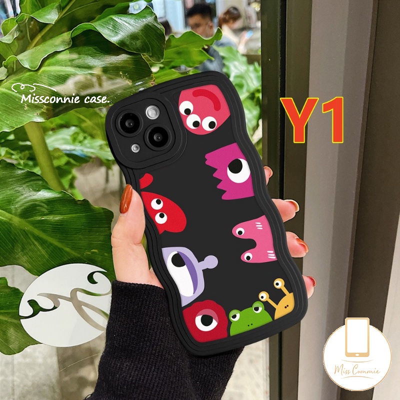 Casing Untuk Samsung A04 A04E A13 A12 A14 A32 A50s A52s A04s A50 A23 A53 A22 A52 A03s A33 A02s A03 A21s A30s A20 A11 A51 M22 A31 M32 Kartun Monster Kecil Lucu Lembut Bergelombang Edge Case