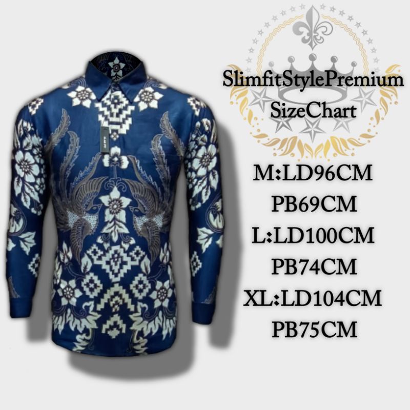 kemejan Pria Lengan Panjang Slimfit Modern Batik Slimfit Pria