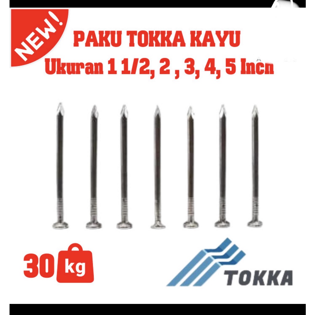 Paku merk Tokka Paku Kayu Triplek 30kg 1 Dus Gojek Grab